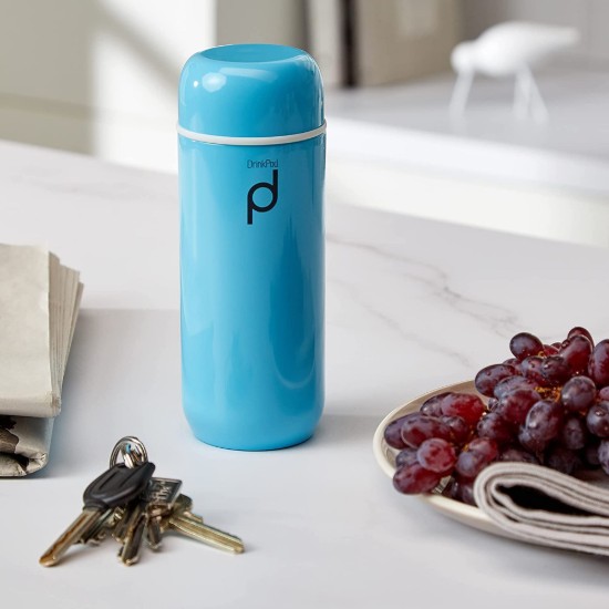 Rozsdamentes acél hőszigetelt palack, 200 ml, "DrinkPod", kék - Grunwerg