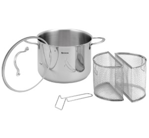 Tésztafőző edény, fedővel, rozsdamentes acél, 22cm/6L - Zokura