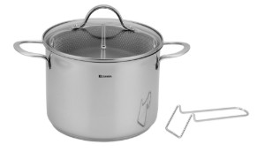 Tésztafőző edény, fedővel, rozsdamentes acél, 22cm/6L - Zokura