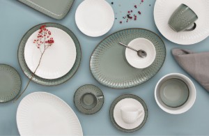 Porcelán bögre, 350 ml, Drops Celadon - Nuova R2S