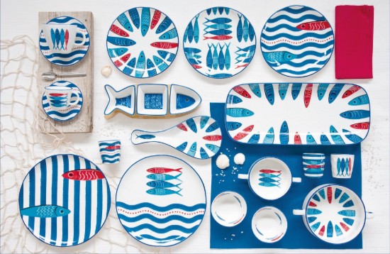 Porcelán tál, 22,5 cm, Sardine's Party - Nuova R2S