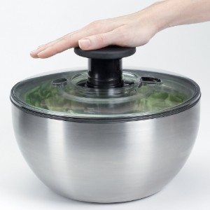 Saláta szárító, rozsdamentes acél, 26cm/5L - OXO