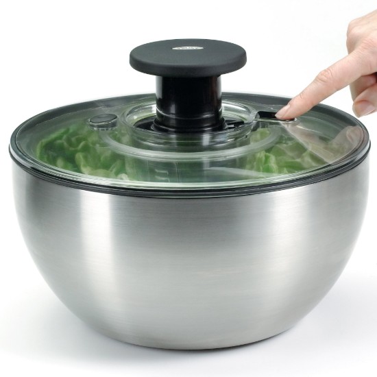 Saláta szárító, rozsdamentes acél, 26cm/5L - OXO