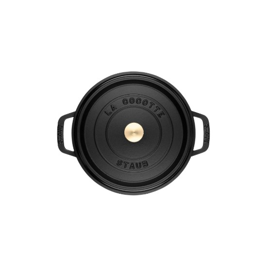 Staub ~ 20 cm / 2,2 literes, Black Cocotte öntöttvas főzőedény