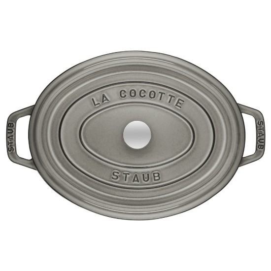Staub ~ 37 cm / 8 literes, Graphite Grey (Grafitszürke) ovális Cocotte edény