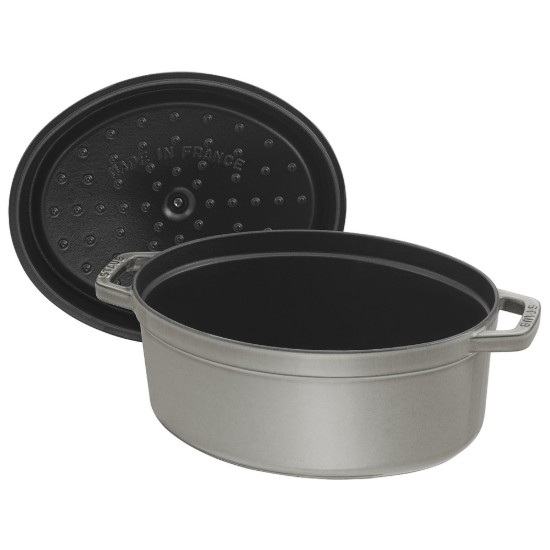 Staub ~ 37 cm / 8 literes, Graphite Grey (Grafitszürke) ovális Cocotte edény
