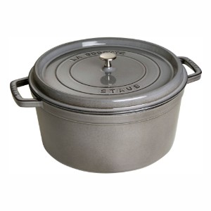 Staub ~ 34 cm / 12,6 literes Graphite Grey - kerek Cocotte öntöttvas fazék