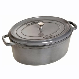 Staub ~ 37 cm / 8 literes, Graphite Grey (Grafitszürke) ovális Cocotte edény