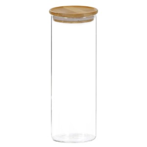 Tárolóedény, üveg, 1800ml, bambusz tetővel - Kesper