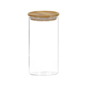 Tárolóedény, üveg, 1200ml, bambusz tetővel - Kesper