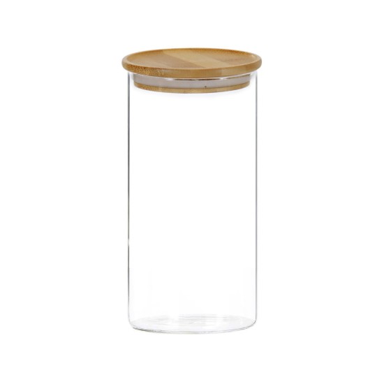 Tárolóedény, üveg, 1200ml, bambusz tetővel - Kesper
