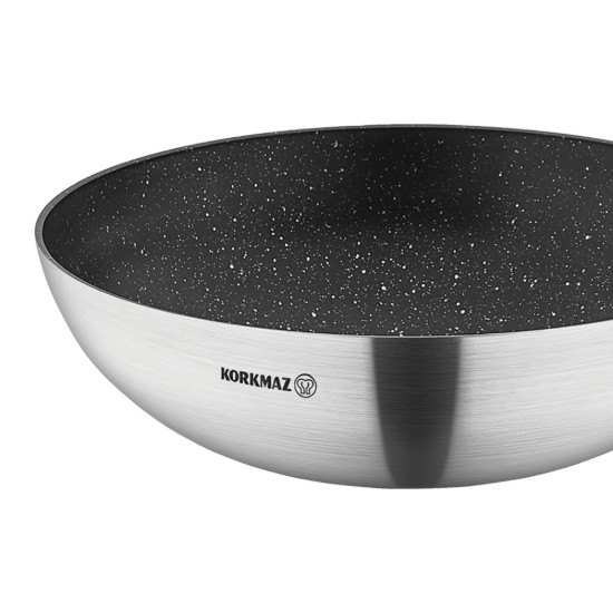 Korkmaz - "Proline Gastro" Tapadásmentes wok, alumínium, 30cm/4,3L
