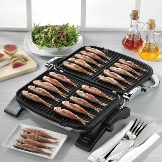 Elektromos grill, 1800W, Inox/Fekete, "Tostkolik" - Korkmaz
