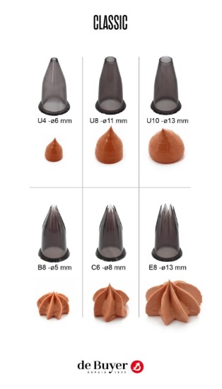 de Buyer - 6db Díszítőcső "Classic", tritan