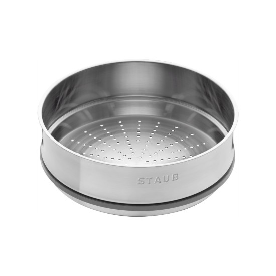 Staub - Cocotte főzőedény, öntöttvas, gőzfőző tartozékkal, 24cm/3,79L, Cherry