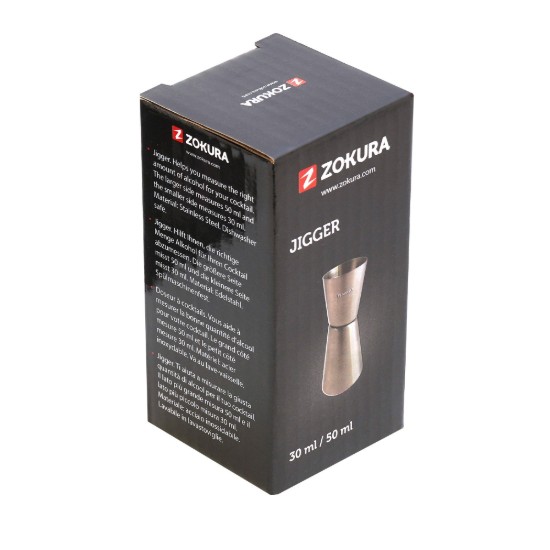 Zokura - Dupla italmérő pohár (jigger), rozsdamentes acél, 30/50ml