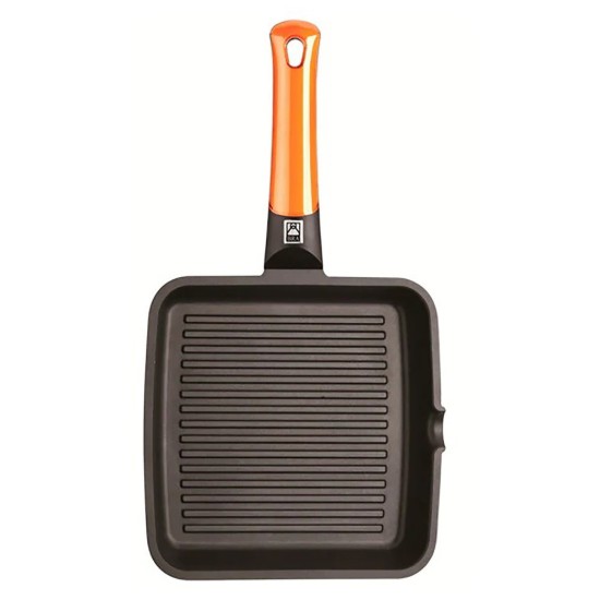 Szögletes grillserpenyő, alumínium, 28x28 cm, "Efficient Orange" - BRA