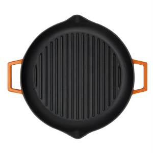 Grill serpenyő, 26 cm, öntöttvas, narancssárga színű - LAVA