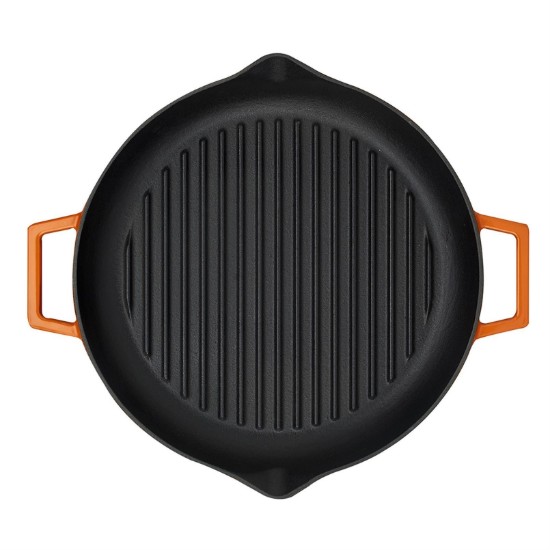 Grill serpenyő, 26 cm, öntöttvas, narancssárga színű - LAVA