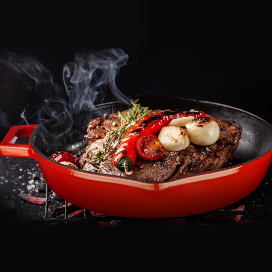 Lava Grill serpenyő 26 cmöntöttvas, piros