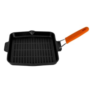 Grill serpenyő, négyzet alakú, 24 x 24 cm, narancssárga fogantyú - LAVA