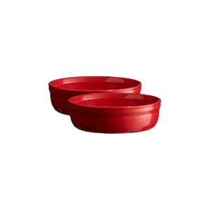 Emile Henry - 12 cm-es "Burgundy" 2 db-os kerámia Creme Brule tányér készlet