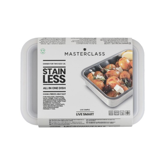 Élelmiszertartály, rozsdamentes acél, 1300 ml, "Master Class" - Kitchen Craft márka
