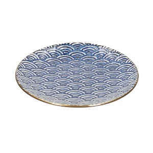 Porcelántányér, 22 cm, "Satori", Seigaiha Wave - Mikasa