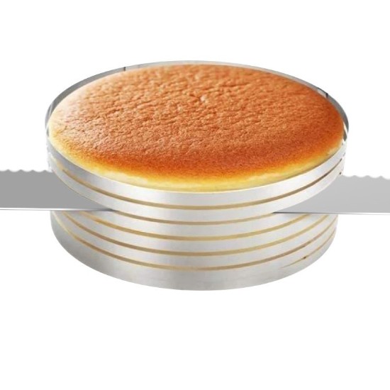 Zokura - Állítható tortaszeletelő gyűrű, rozsdamentes acél, 15/20x8,5 cm