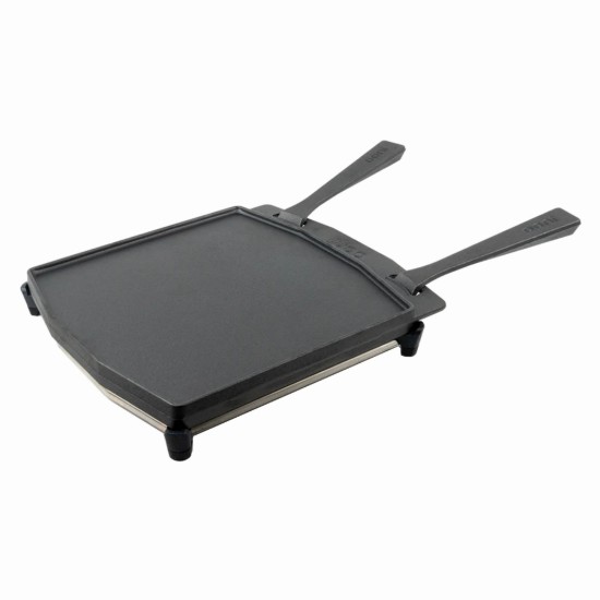 Kétoldalas öntöttvas főzőlap/Grill, rácsos, 34,6 x 31,8 cm - Ooni