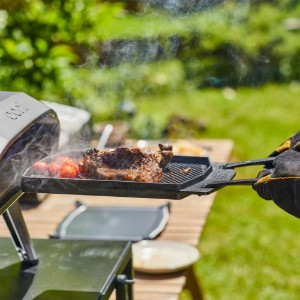Kétoldalas öntöttvas főzőlap/Grill, rácsos, 34,6 x 31,8 cm - Ooni