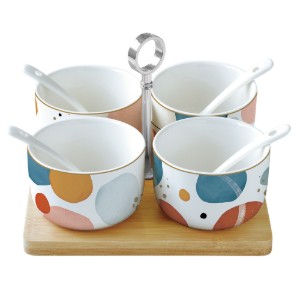 Előétel tálalókészlet, 9 részes, porcelán, "Shapes" - Nuova R2S