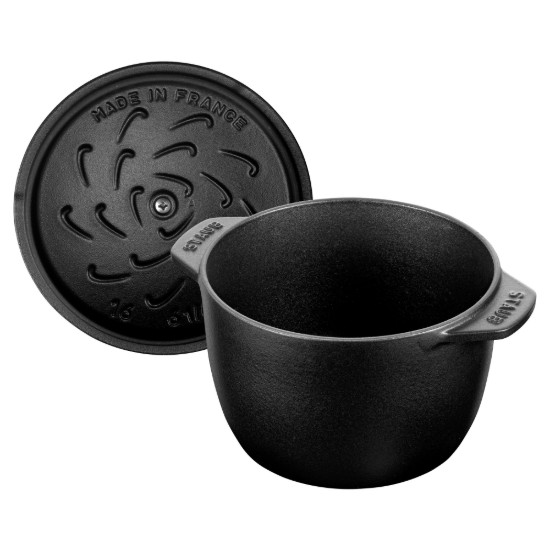 Staub Cocotte edény rizsnek 16 cm/1,75 l, Fekete