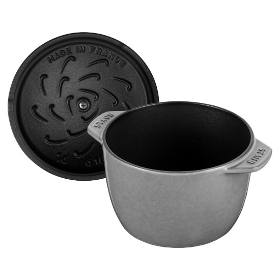 Staub - Cocotte edény rizsnek, öntöttvas, 16cm/1,75L, Graphite Grey 