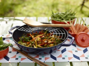 Staub wok 30 cm, öntöttvas, Dark Blue