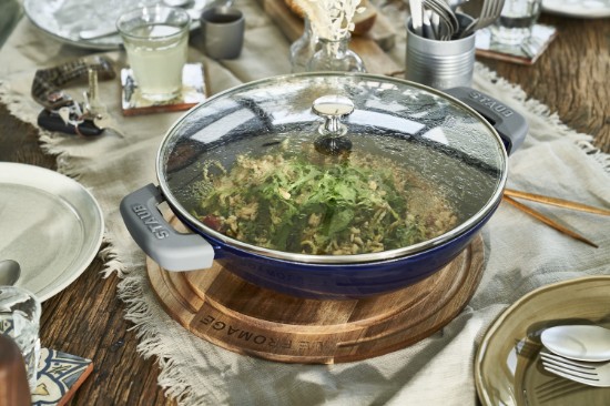 Staub wok 30 cm, öntöttvas, Dark Blue