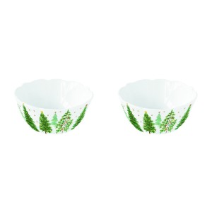 2 db porcelán tál készlet, 14 cm, "Festive TREES" - Nuova R2S