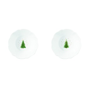 2 db porcelán tál készlet, 14 cm, "Festive TREES" - Nuova R2S