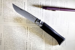 N°08 zsebkés, rozsdamentes acél, 8,5 cm, "Tradition Luxe", Ebony - Opinel