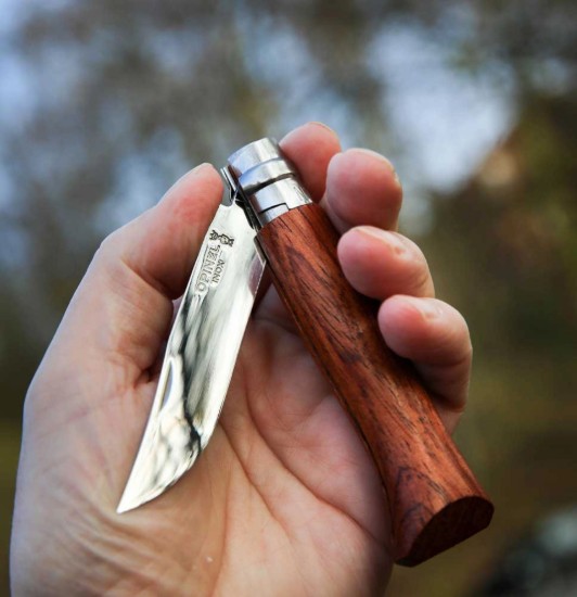 Zsebkés N°06, rozsdamentes acél, 7 cm, "Tradition Luxe", Padouk - Opinel