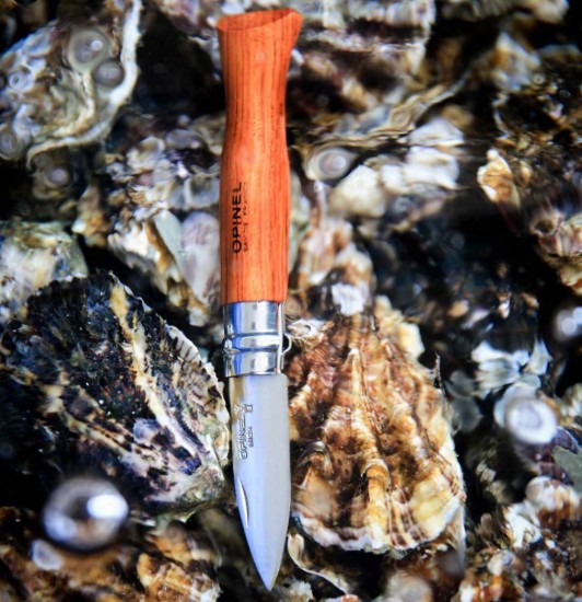 Osztriga kés N°09, rozsdamentes acél, 6,5 cm, "Nomad Cooking", Padouk - Opinel