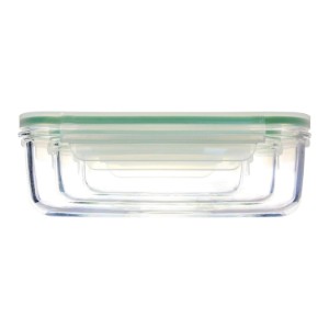 Glasslock 3 darabos üveg ételtároló készlet,  400ml/1 L/2 L, Négyszögletes