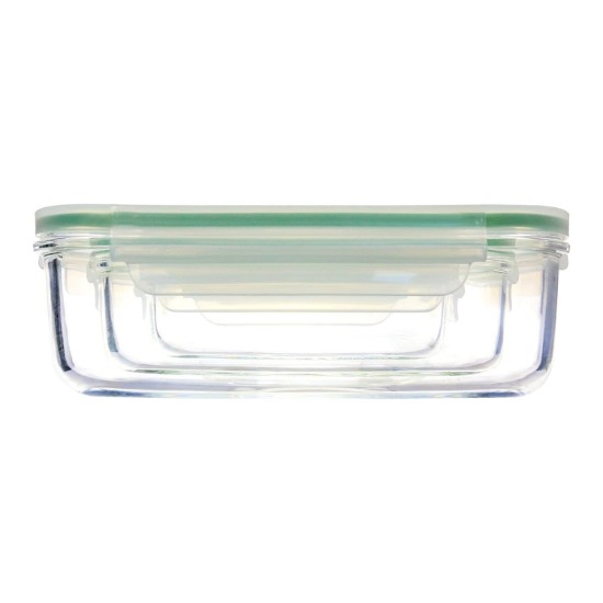 Glasslock 3 darabos üveg ételtároló készlet,  400ml/1 L/2 L, Négyszögletes
