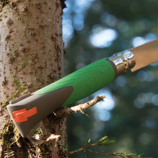 Zsebkés N°12, kullancskihúzóval, "Explore", Green - Opinel
