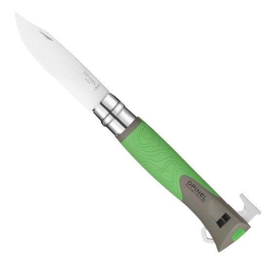 Zsebkés N°12, kullancskihúzóval, "Explore", Green - Opinel