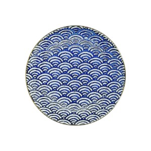 Porcelántányér, 22 cm, "Satori", Seigaiha Wave - Mikasa