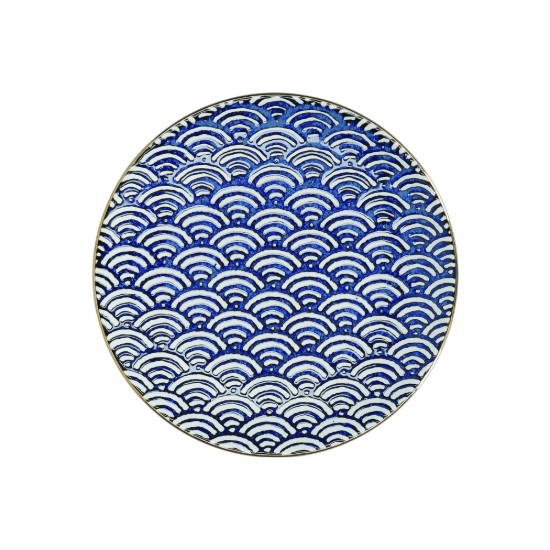Porcelántányér, 22 cm, "Satori", Seigaiha Wave - Mikasa