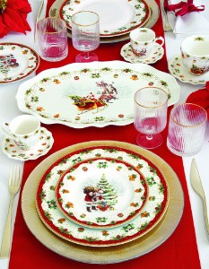 Porcelán bögre csészealjjal, 300 ml, "Nostalgic Christmas" - Nuova R2S