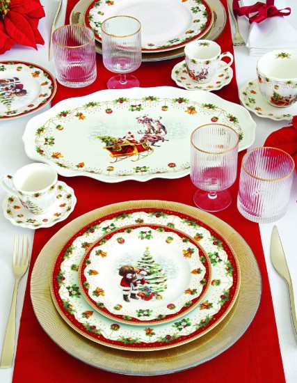 Porcelán bögre csészealjjal, 300 ml, "Nostalgic Christmas" - Nuova R2S