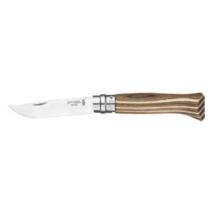 N°08 zsebkés, rozsdamentes acél, 8,5 cm, "Tradition Luxe", Brown Birch - Opinel